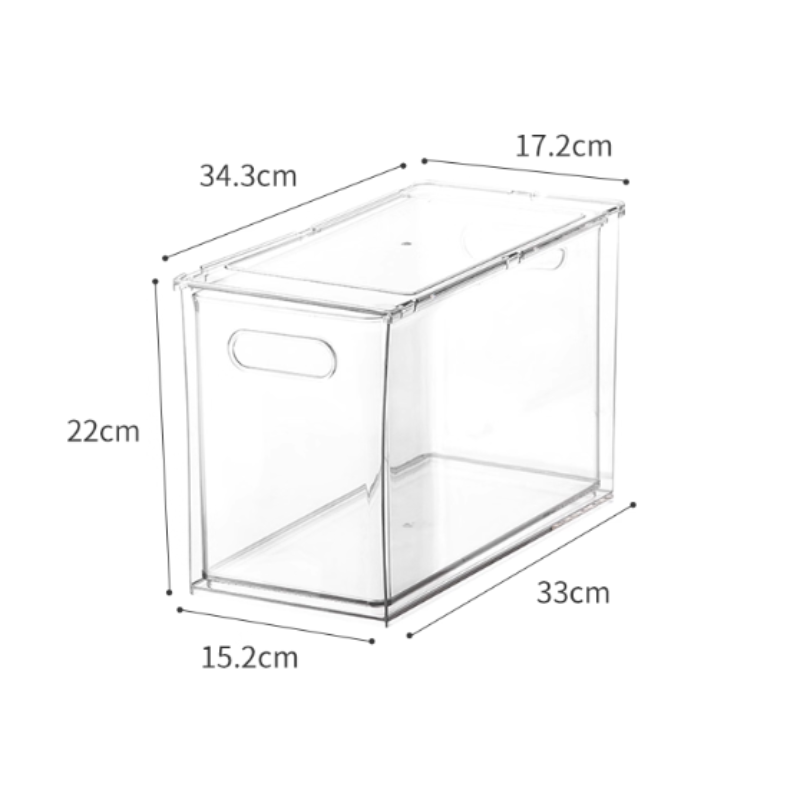 Aesthetic Kitchen Storage Box for Under-Sink, Pantry & Countertop Organization – Stackable Clear Refrigerator Storage Drawer – Fridge Organizer with Pull-Out Drawer