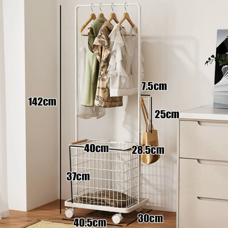 Kai Multi-purpose Minimalist Laundry hanger basket with hanging rack / drying clothes rack