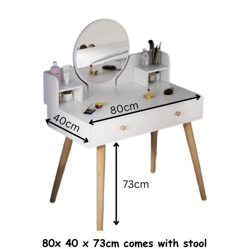 Daisy Modern white dressing table with grey stool  / Vanity table