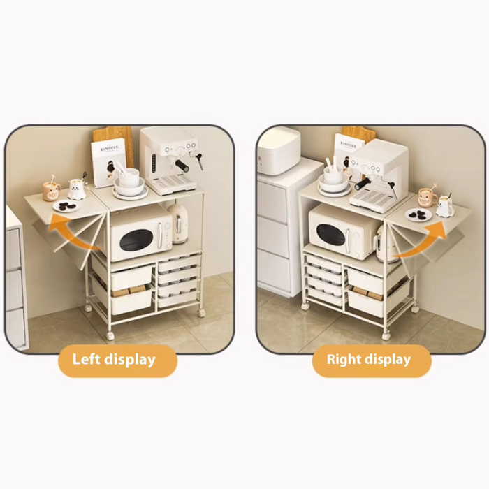 KJUN Mobile Storage Trolley with Drawer Multi Layer Kitchen Shelf Laundry Service Yard Storage Rack Cart