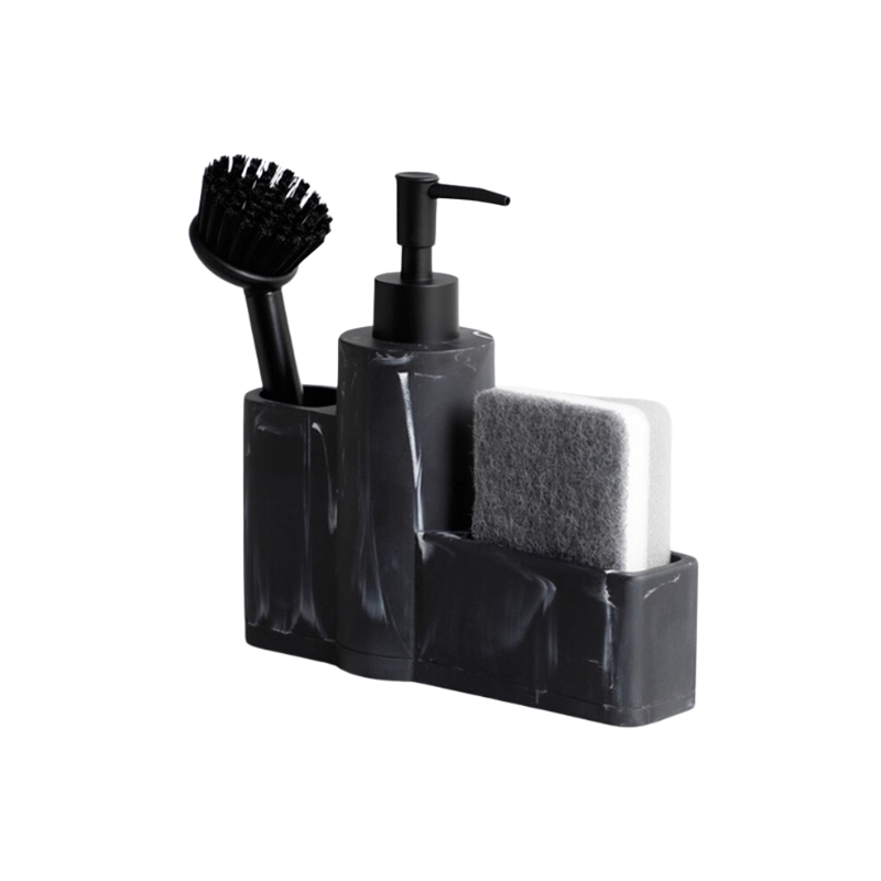 Marley Soap Dispenser and Sponge Holder / Washing Up Liquid Dispenser with Sponge Tray and Brush Holder
