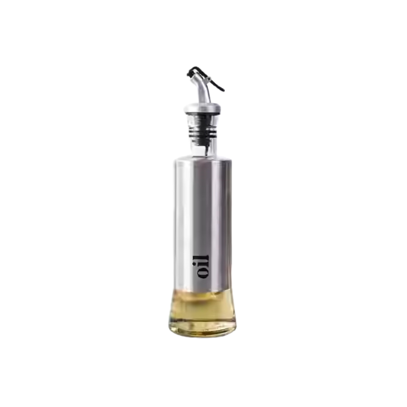 Elegant Stainless Steel Oil Dispenser, saucer jar, vinegar bottle, seasoning dispensing storage