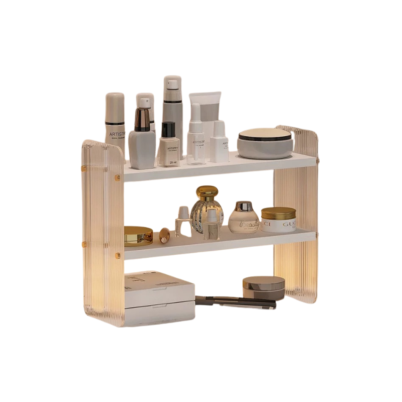 LYSA Elegant Fluted Table rack storage / make up skincare organiser