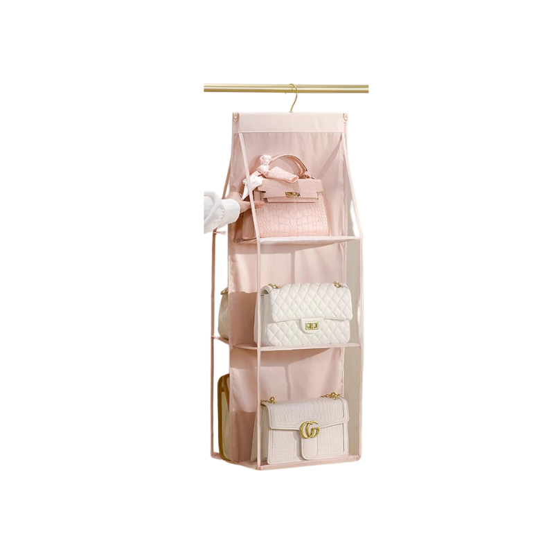 Quinny Premium Chic Pink hanging bag organizer for wardrobe