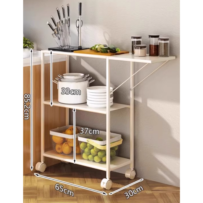 KJUN Mobile Storage Trolley with Drawer Multi Layer Kitchen Shelf Laun