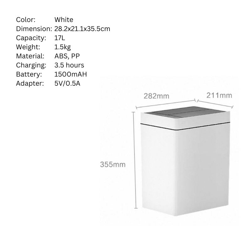 COSA lifestyle Smart Self-sealing dustbin | trash can | automatic sealing sensor waste bin