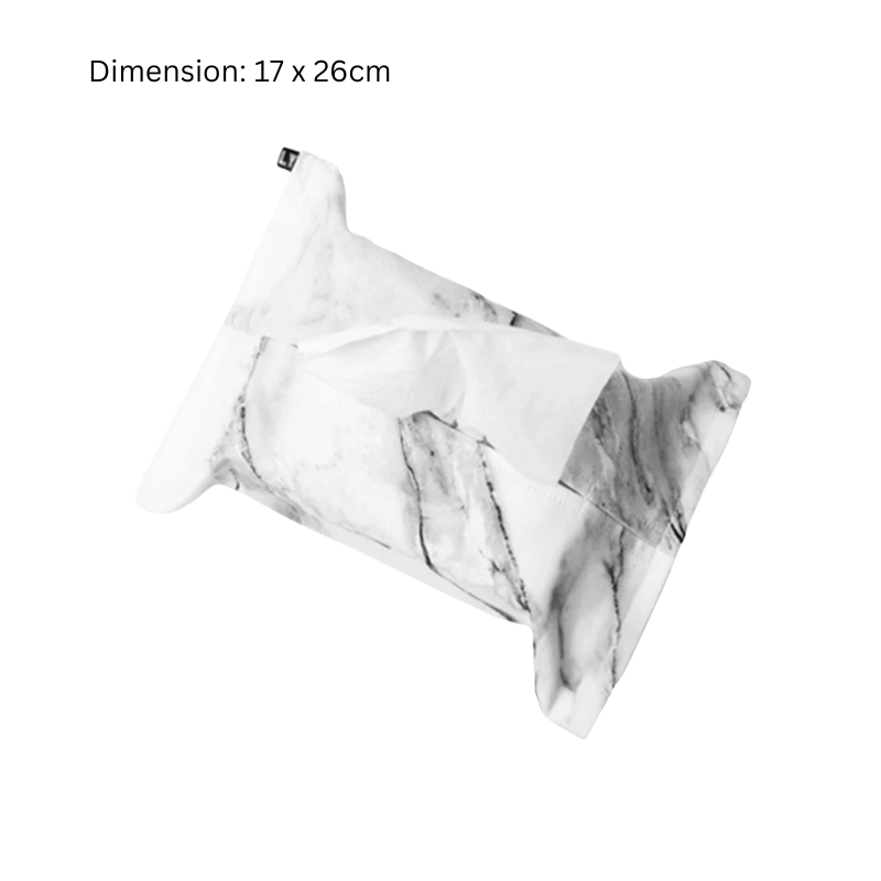 Fabric marble pattern tissue box holder cover