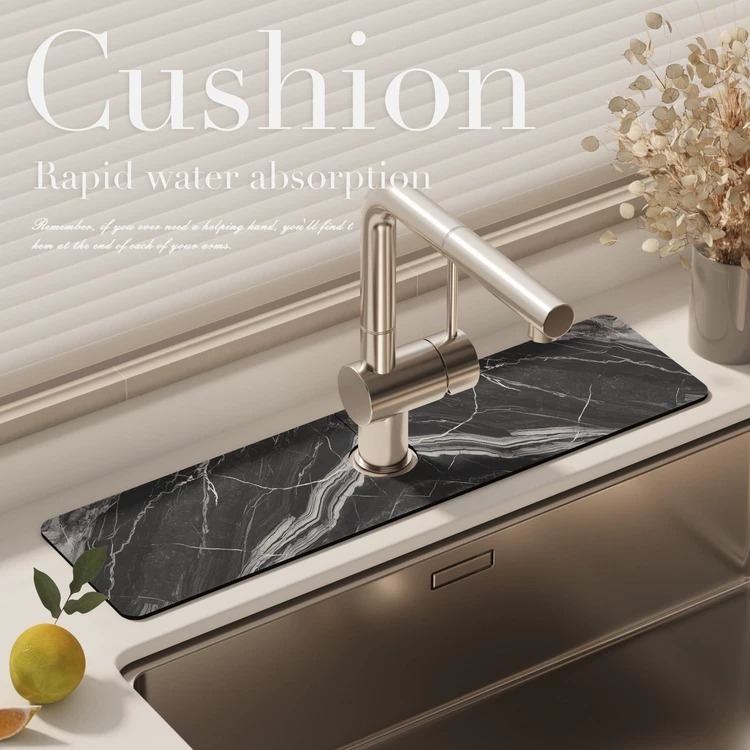 Diatomite Sink Mat / High Absorbent / Fast Drying Stone Tray Splash Guard kitchen