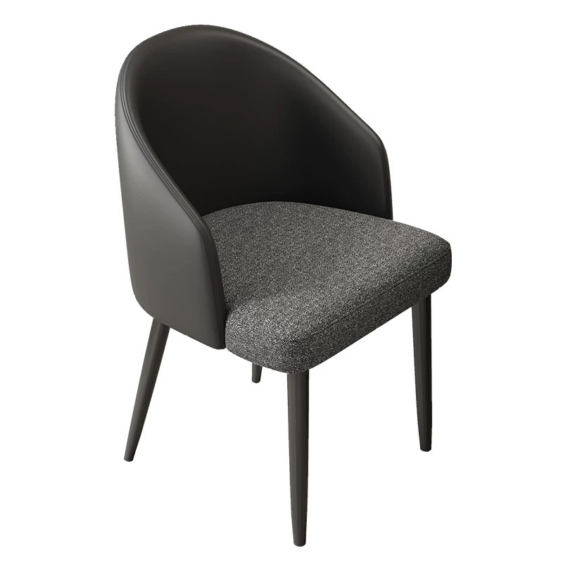 Modern dining chairs with leather backrest and big seat cushion
