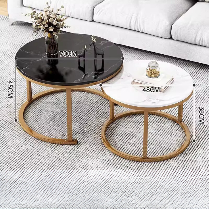 Twin Nesting Coffee Console Table (gold)