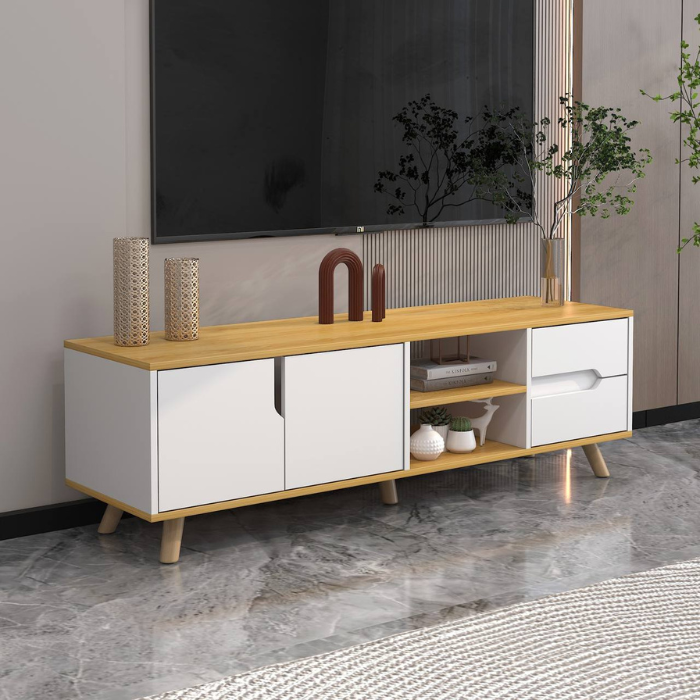 Yrisa Modern Scandi Minimalist TV console Cabinet