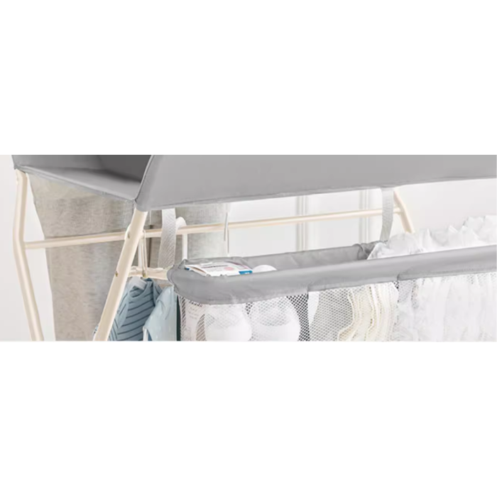 Baby Changing Table, Portable Folding Diaper Changing Station with Wheels, Toddler Storage Rack, Mobile Nursery Organizer for Newborn Infant