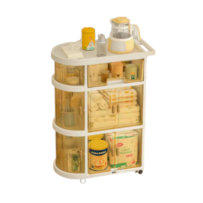 KOFI Nursery New Born storage trolley rack / baby supplies / Baby Care Trolley / Infant Care Organizer drawer / Nursery cart