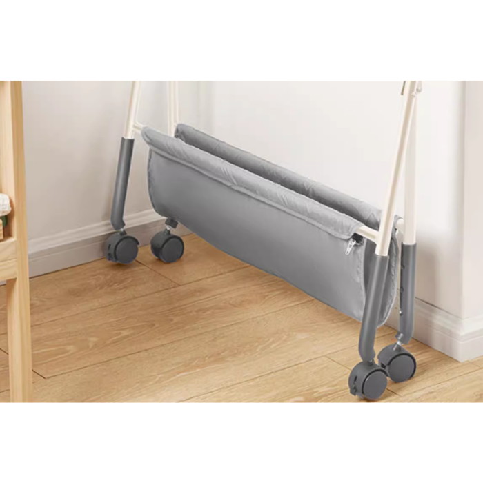 Baby Changing Table, Portable Folding Diaper Changing Station with Wheels, Toddler Storage Rack, Mobile Nursery Organizer for Newborn Infant