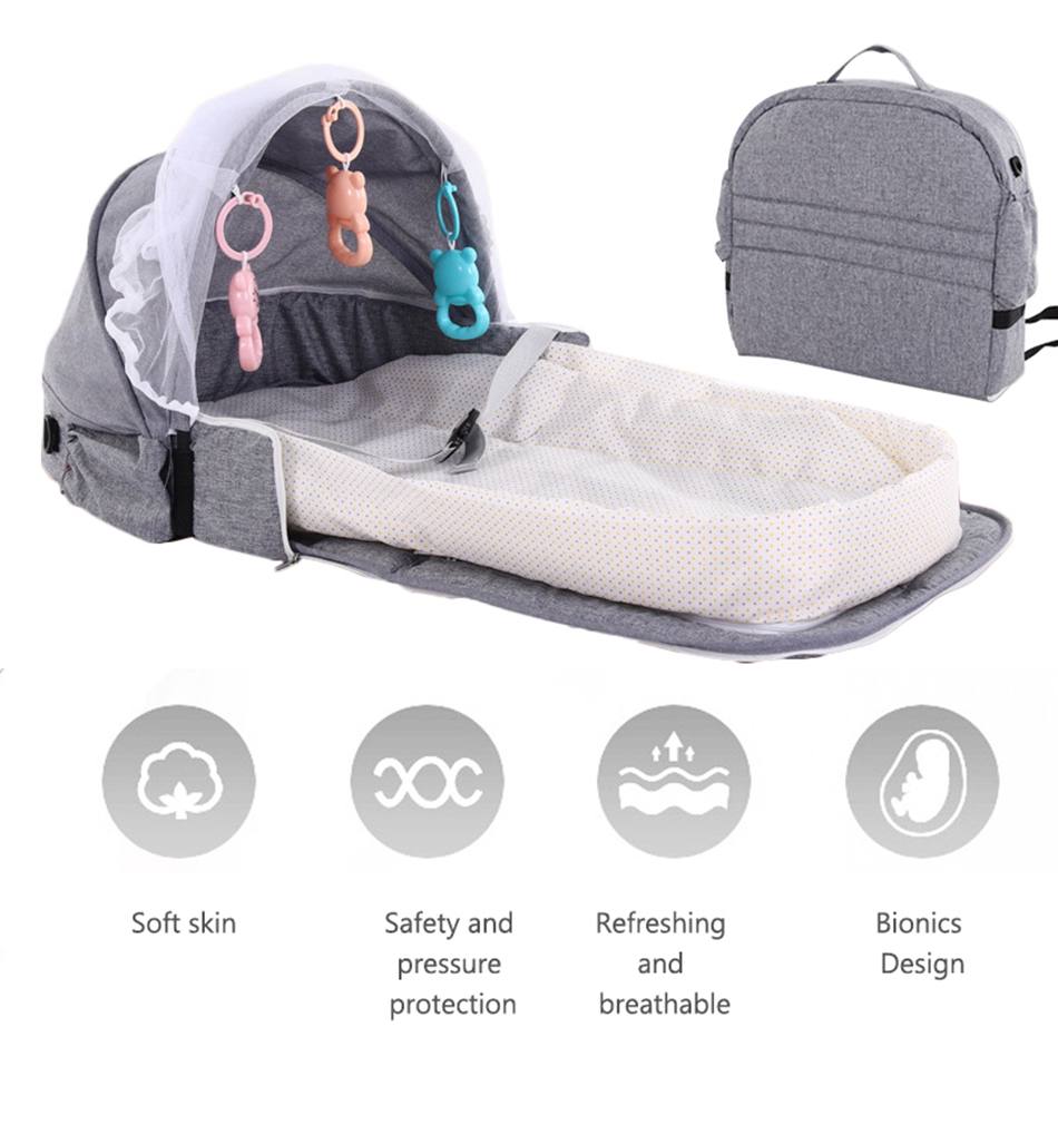 Portable baby crib / infant bed / bassinet with net