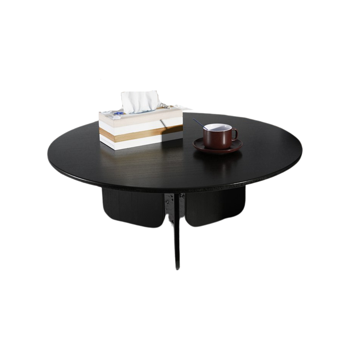 EDEN Black grain round coffee table