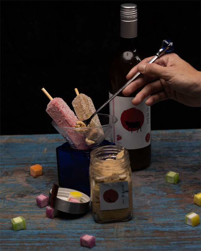 alcoholic ice cream, rice lees, hakka rice lees, chinese new year dessert, alcoholic dessert, singapore wine. 