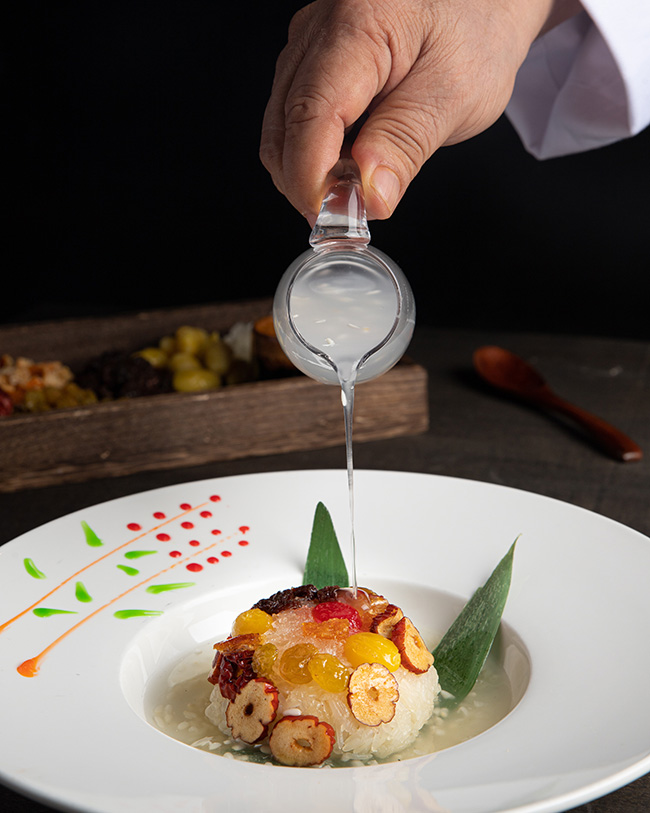 Hakka rice lees, Steamed Sticky Sweet Rice with Eight Treasure Pudding, Singaporean dessert, 八宝饭