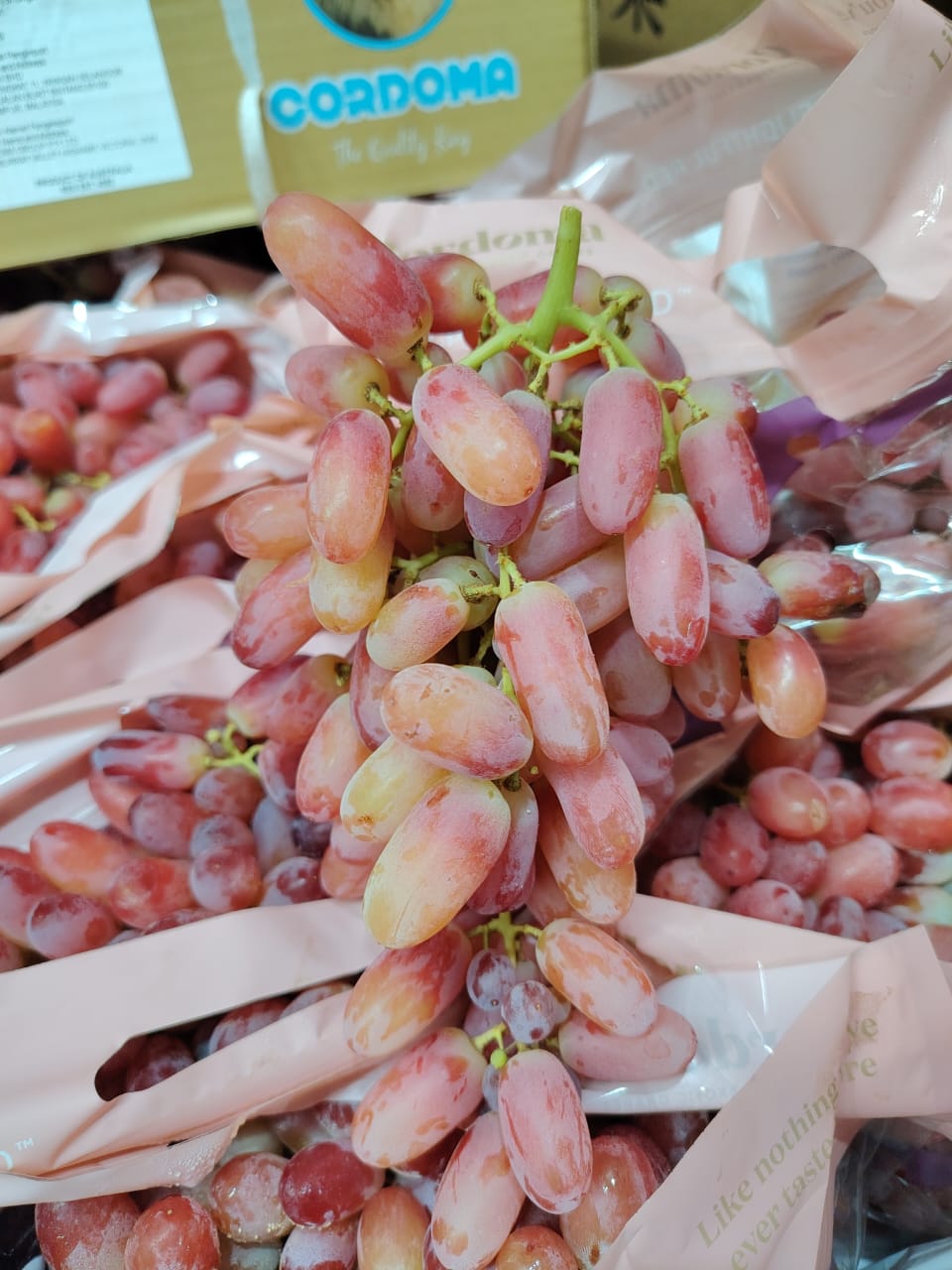Australian Long Crimson Red Seedless Grapes