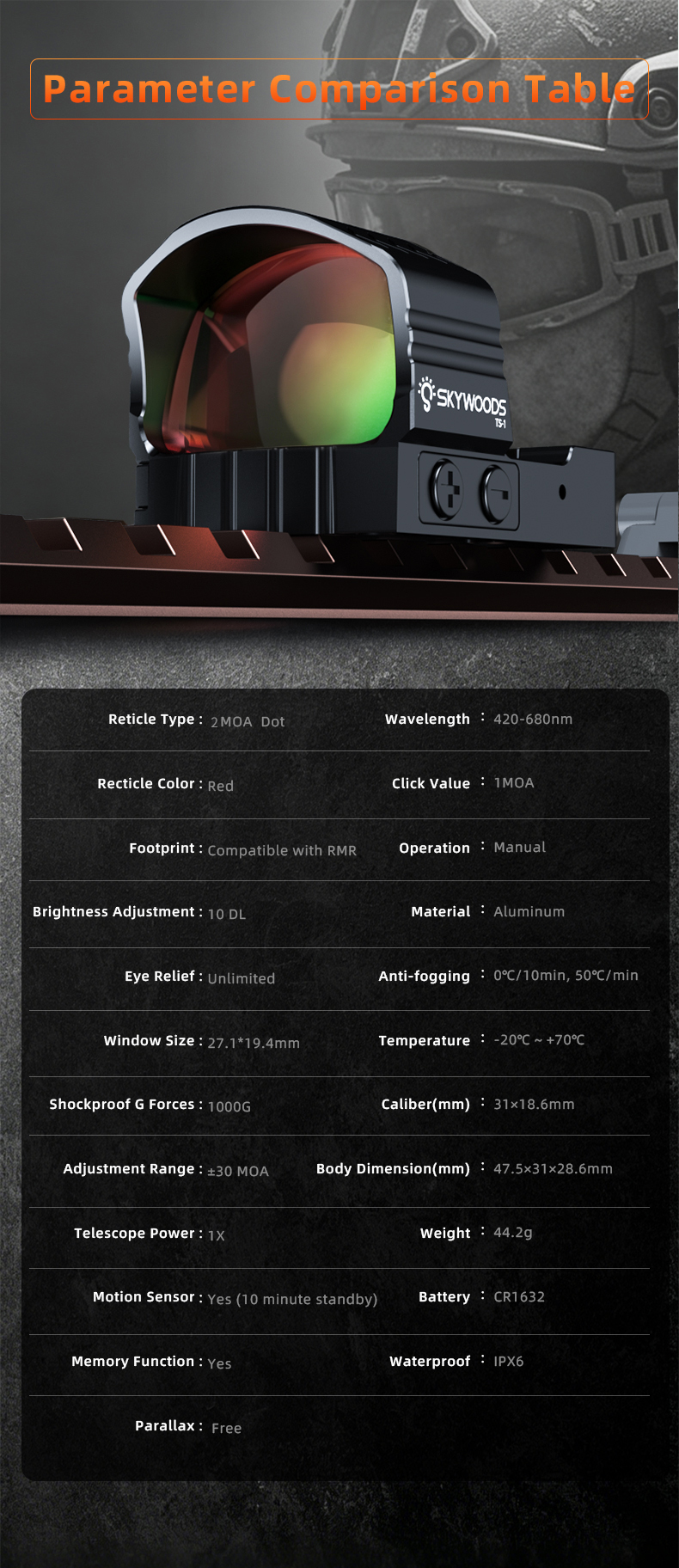 Skywoods - Tactical Red Dot Sight Pistol (TS1)
