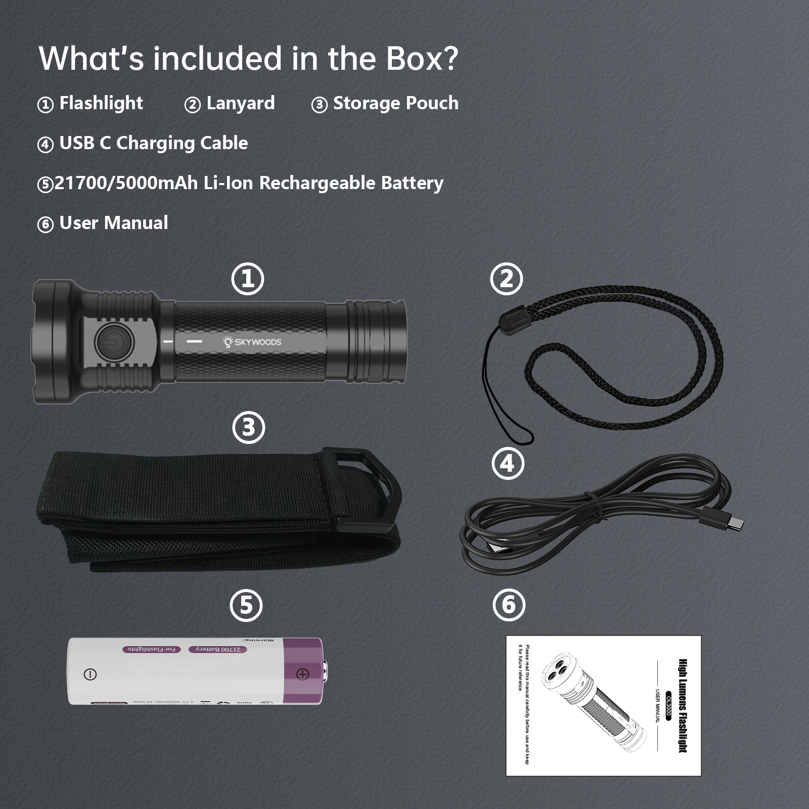 Skywoods - Outdoor Flashlight (3000lu) (OL3000)