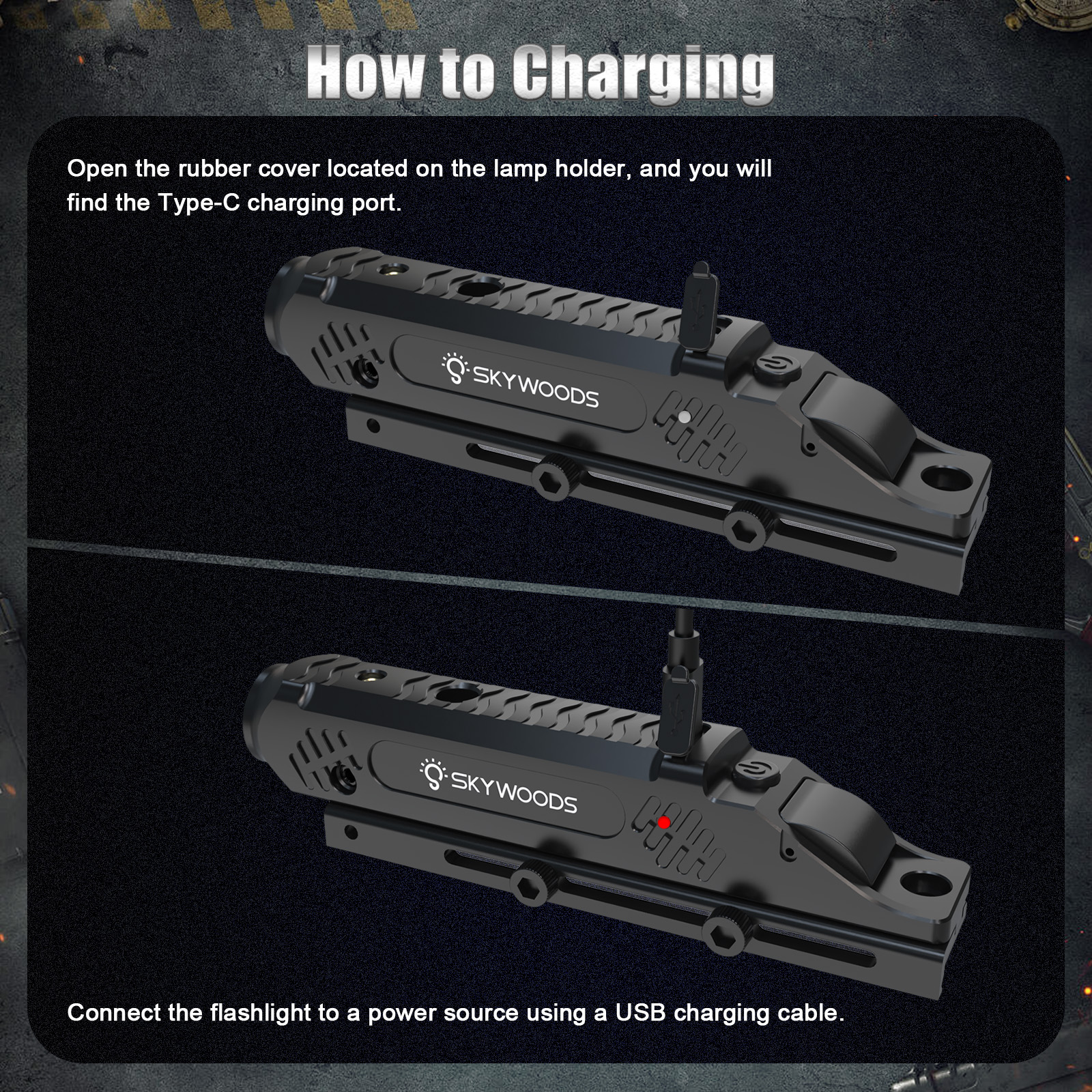 Skywoods - Tactical Rifle Light + Green Laser (750lu) (RL750G)