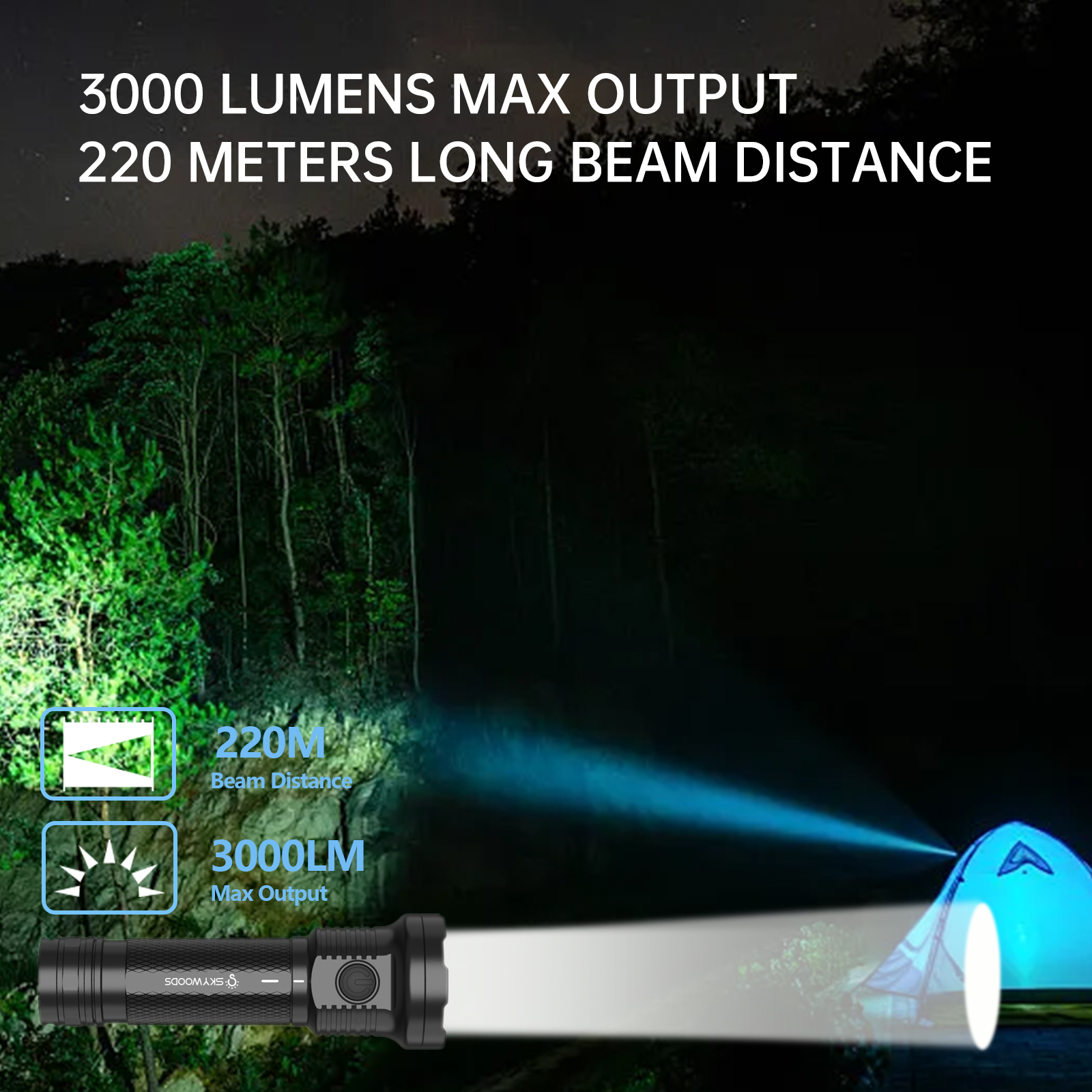 Skywoods - Outdoor Flashlight (3000lu) (OL3000)