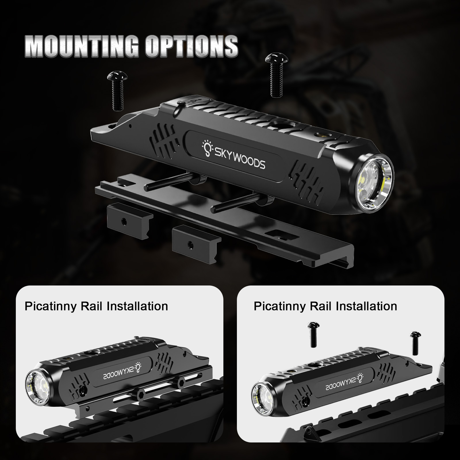 Skywoods - Tactical Rifle Light + Green Laser (750lu) (RL750G)