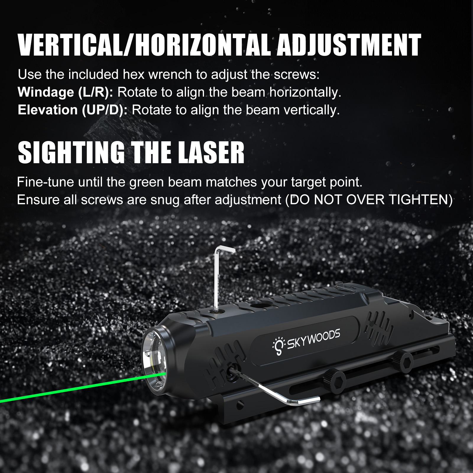 Skywoods - Tactical Rifle Light + Green Laser (750lu) (RL750G)