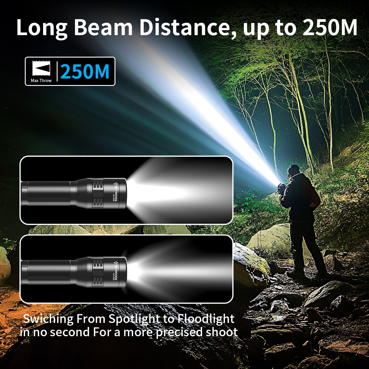 Skywoods - Outdoor Flashlight Zooming (2500lu) (OZL2500)