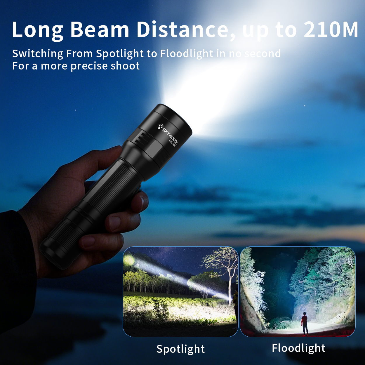 Skywoods - Outdoor Flashlight Zooming (1800lu) (OZL1800)