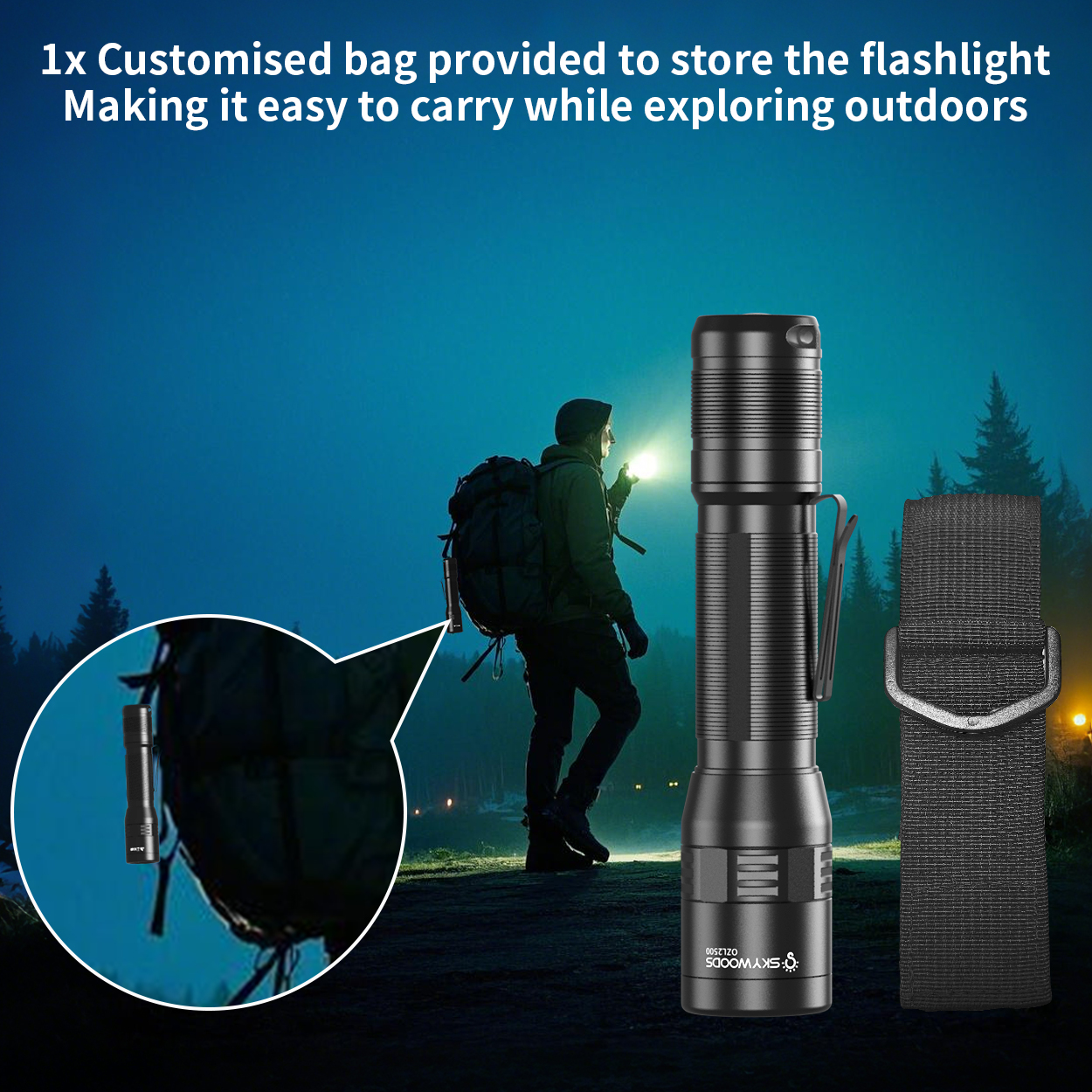 Skywoods - Outdoor Flashlight Zooming (2500lu) (OZL2500)