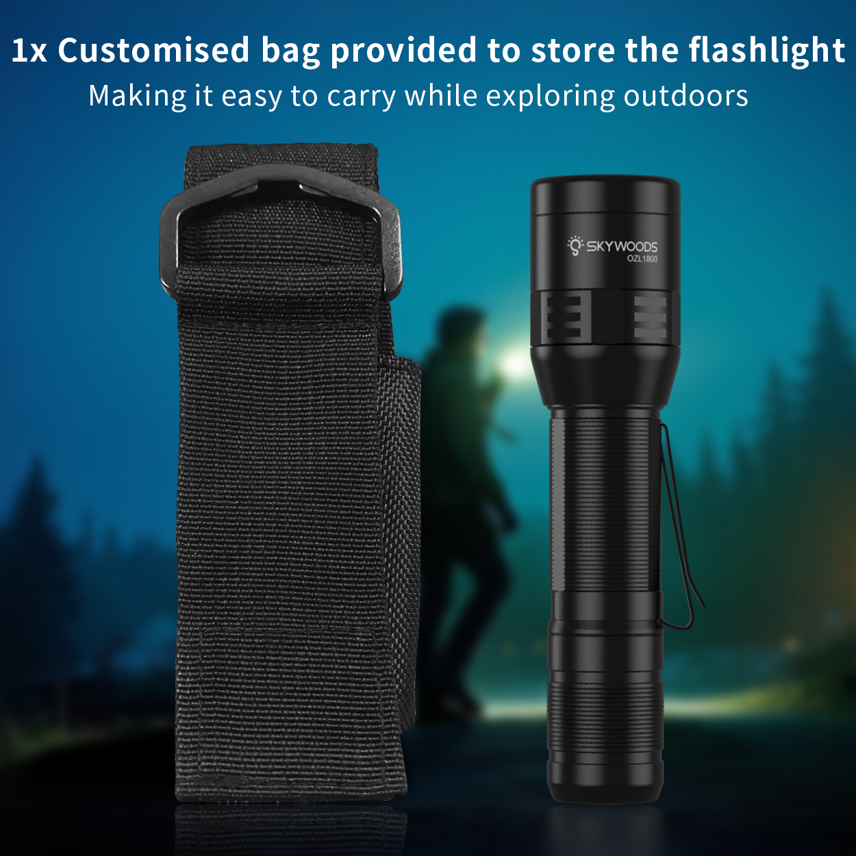 Skywoods - Outdoor Flashlight Zooming (1800lu) (OZL1800)