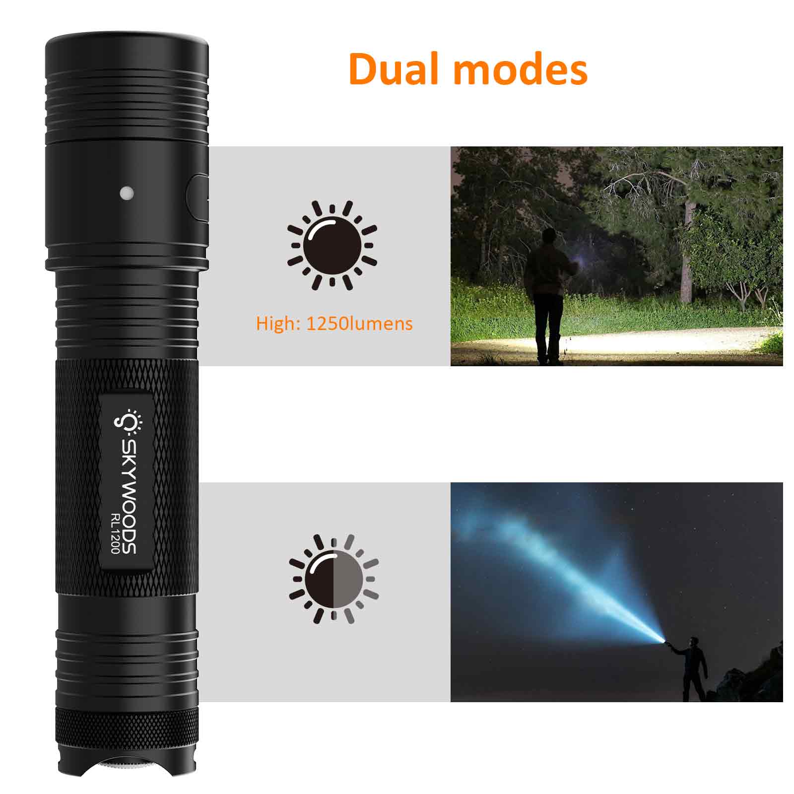 Skywoods - Tactical Rifle Light + Remote (1200lu) (RL1200)