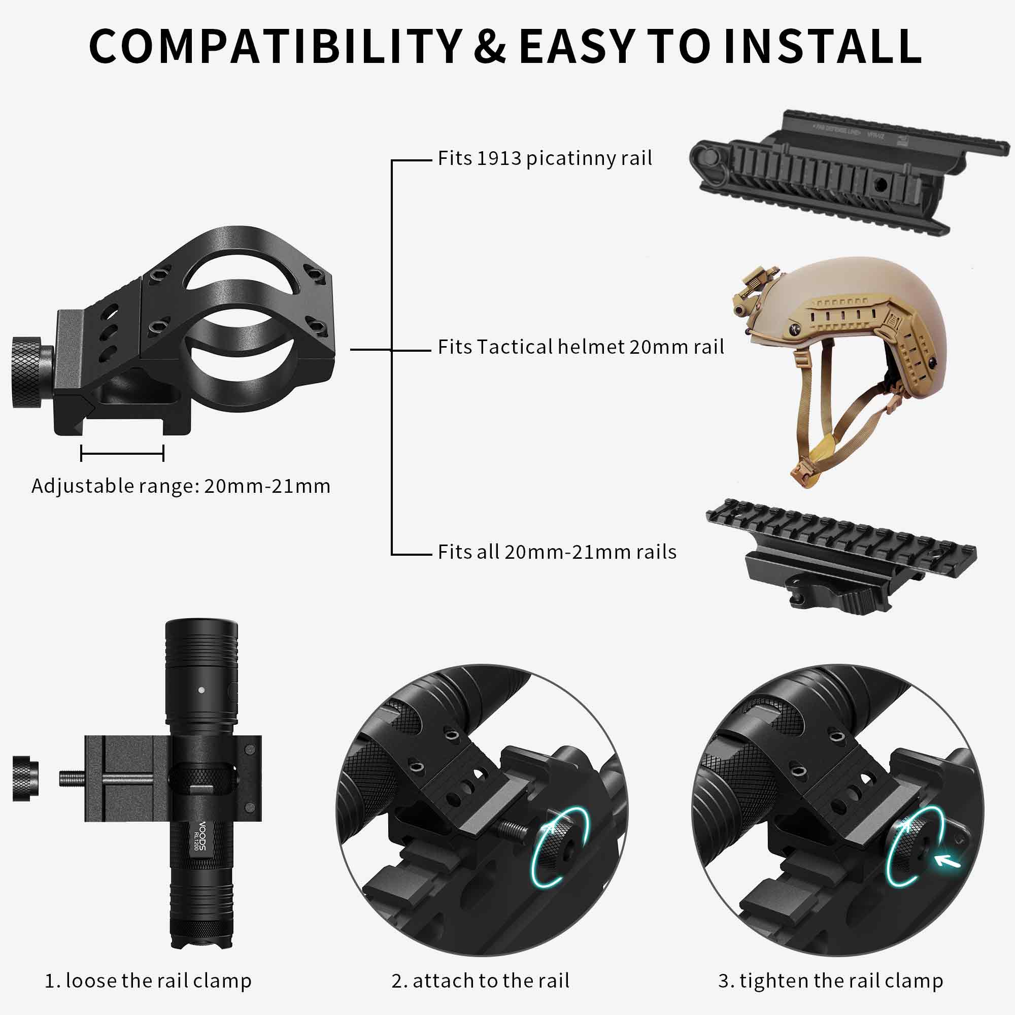 Skywoods - Tactical Rifle Light + Remote (1200lu) (RL1200)