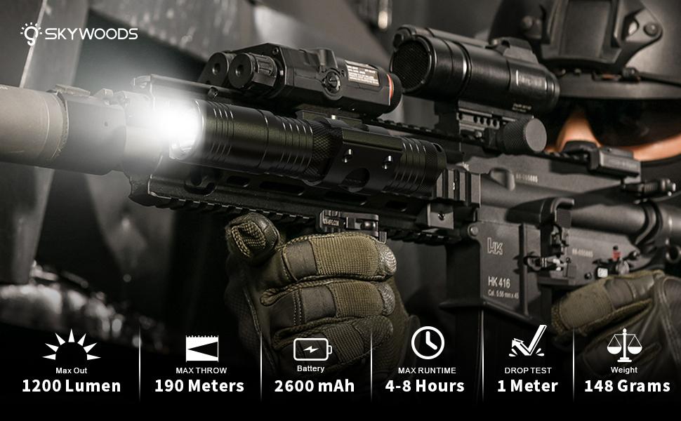 Skywoods - Tactical Rifle Light + Remote (1200lu) (RL1200)