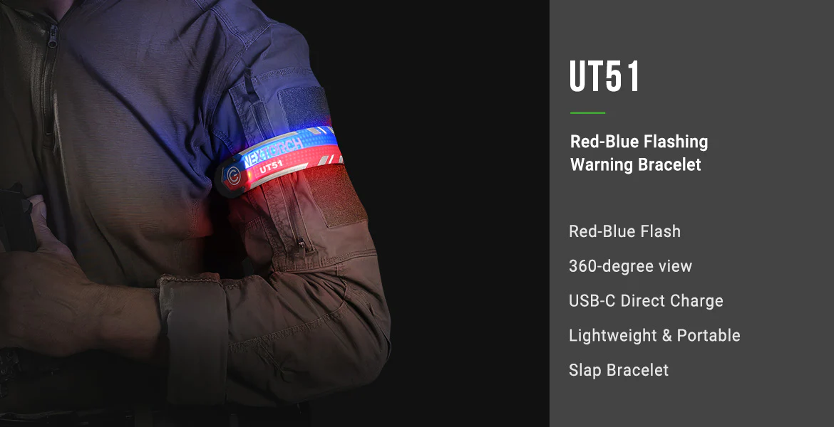 Nextorch - UT51 Red-Blue Flashing Warning Bracelet