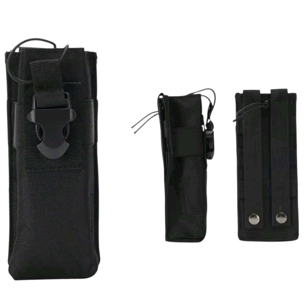 Black Stealth - Tall Bottle Molle Pouch V5