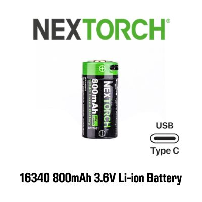 Nextorch - Lithium Ion Battery 16350 800mah USB-C 