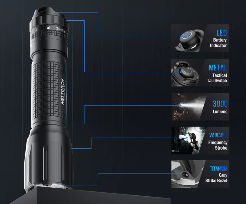 Nextorch - TA30C MAX 3000 Lumen One-Step Strobe Tactical