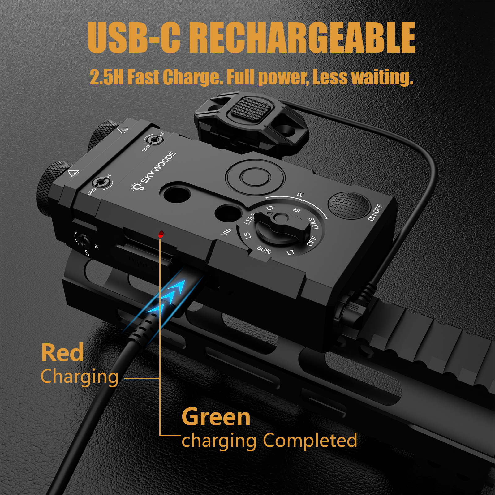 Skywoods - Tactical Rifle Light + Green Laser (1350lu) (RL1350)