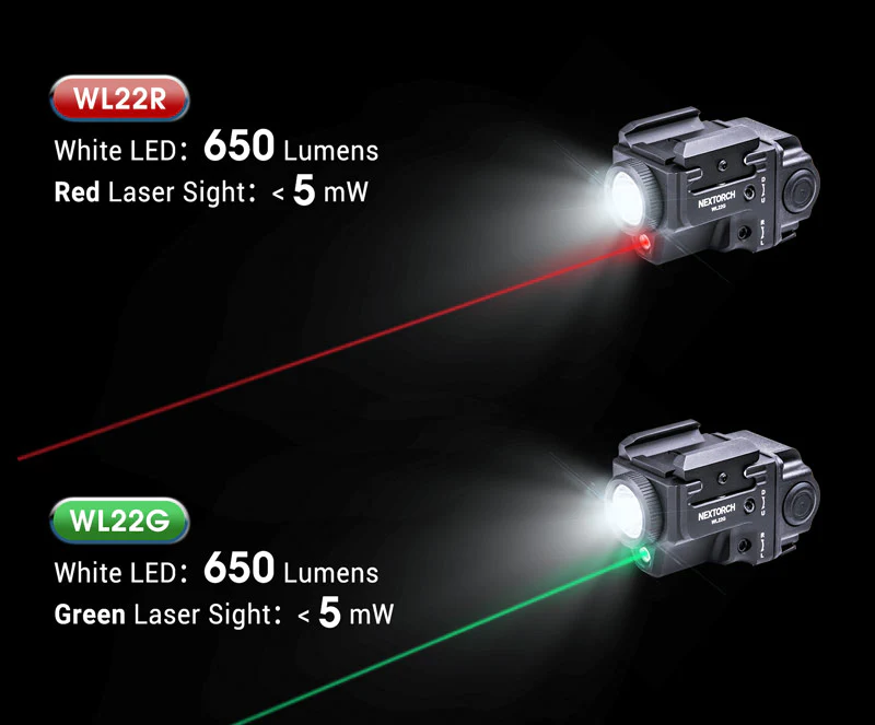 Nextorch - WL22 Compact Weapon Light with Laser Sight (USB-C)