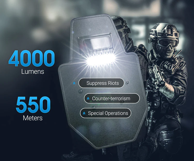 Nextorch - P20 4K 4000lu Focusable Riot Shield Light