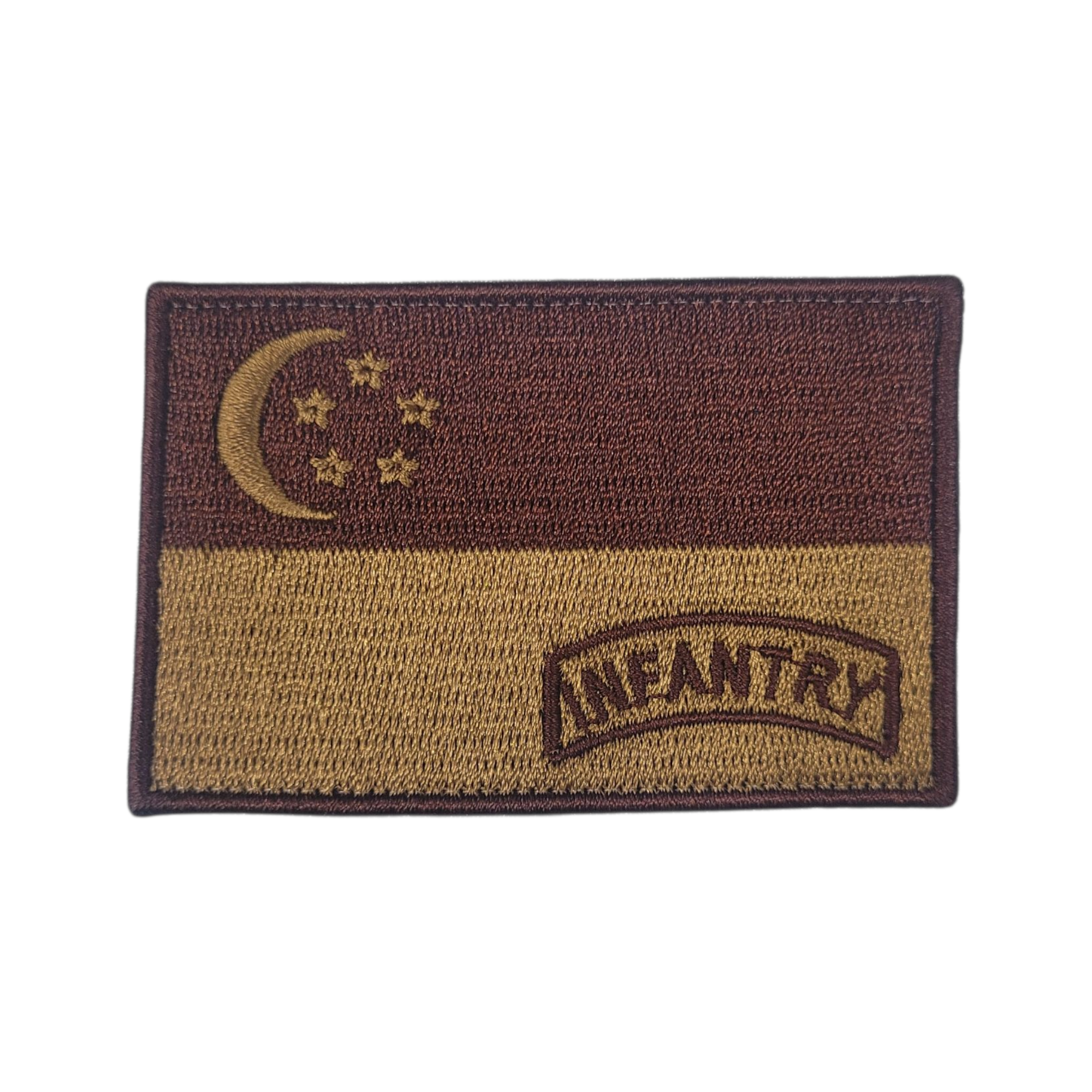 Singapore Flag Infantry Embroidered Velcro Morale Patch - Singapore Series