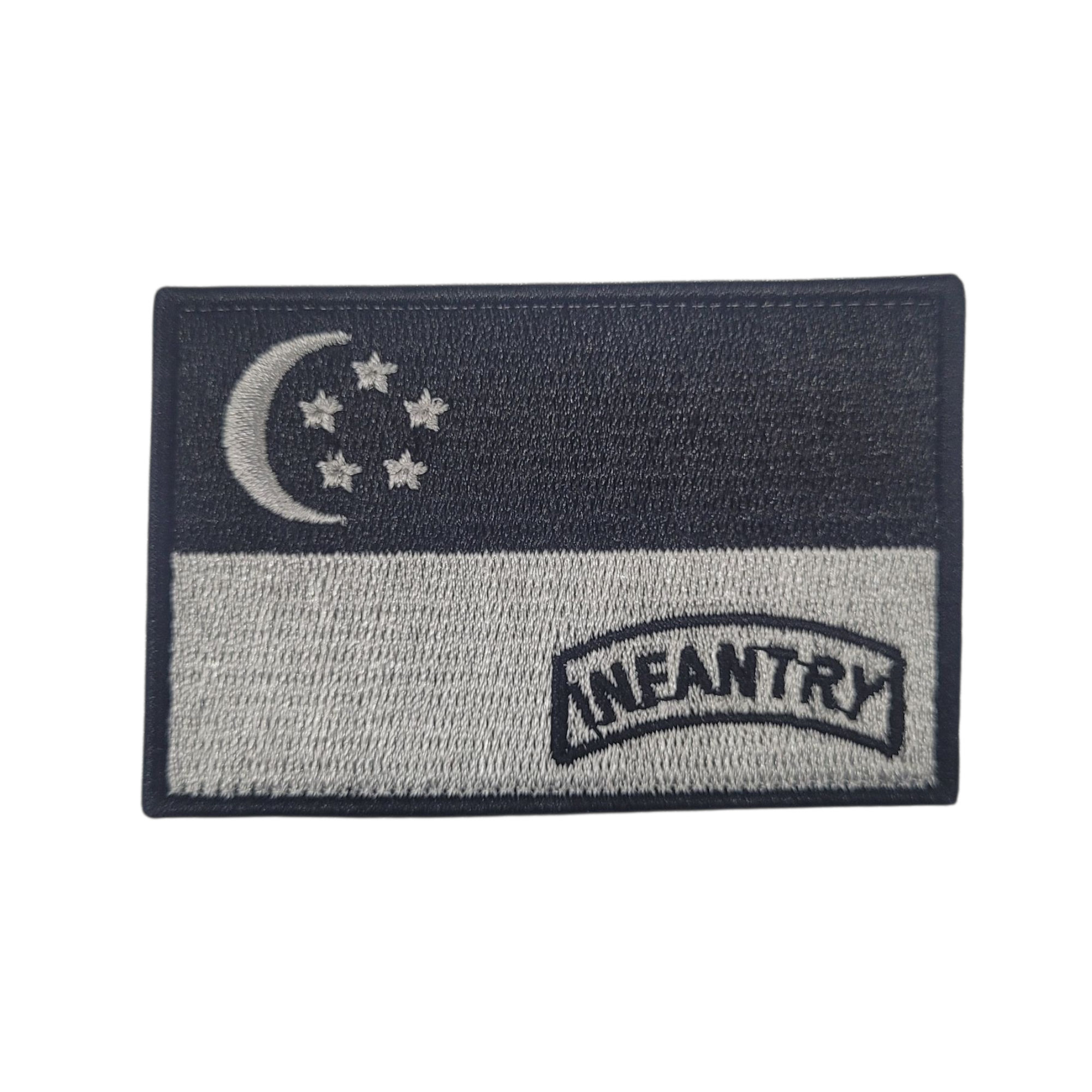 Singapore Flag Infantry Embroidered Velcro Morale Patch - Singapore Series