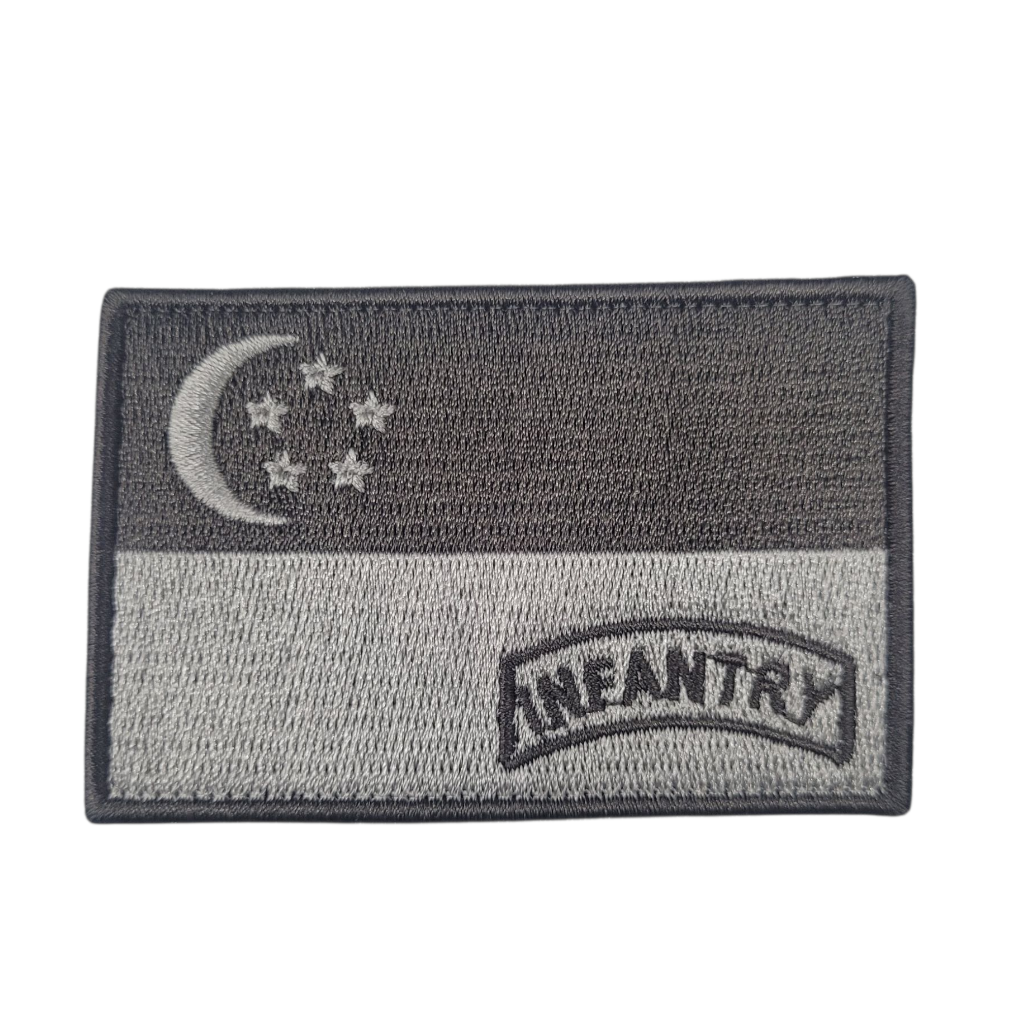 Singapore Flag Infantry Embroidered Velcro Morale Patch - Singapore Series