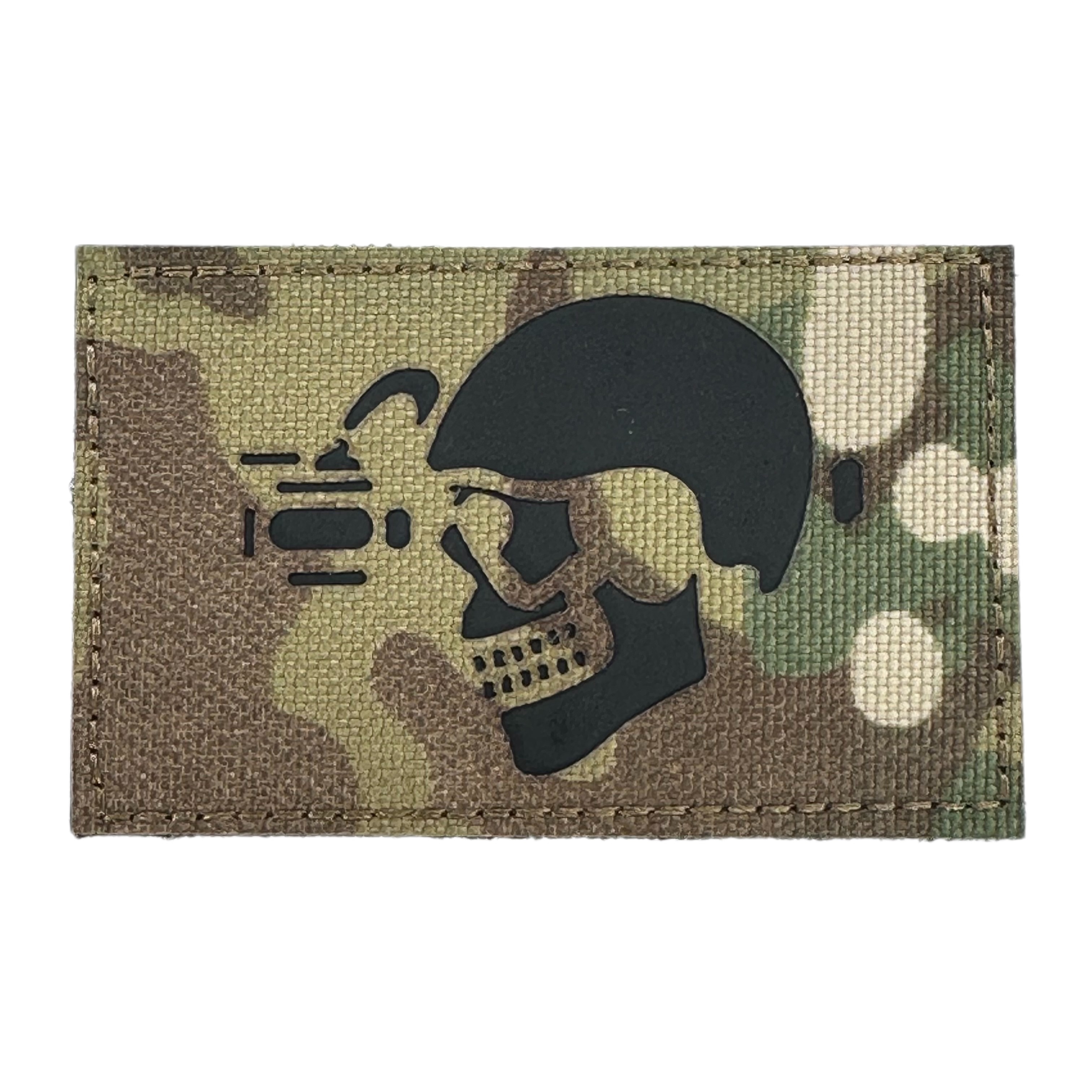 Laser Cut Patch - Infrared Skull helmet with NVG Multicam