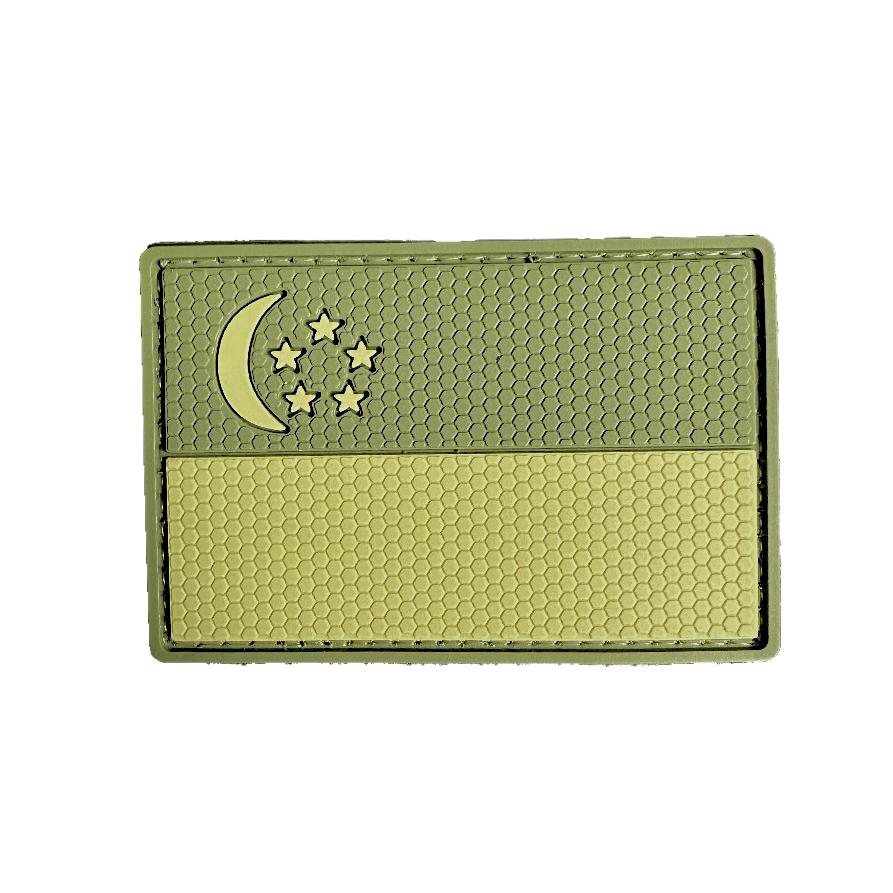 Rubber Patch - Singapore Flag (Honeycomb Textured)