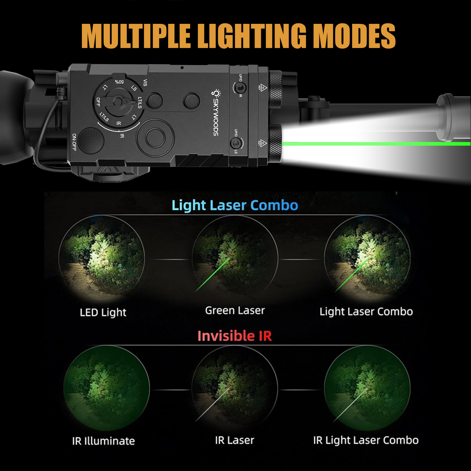 Skywoods - Tactical Rifle Light + Green Laser (1350lu) (RL1350)