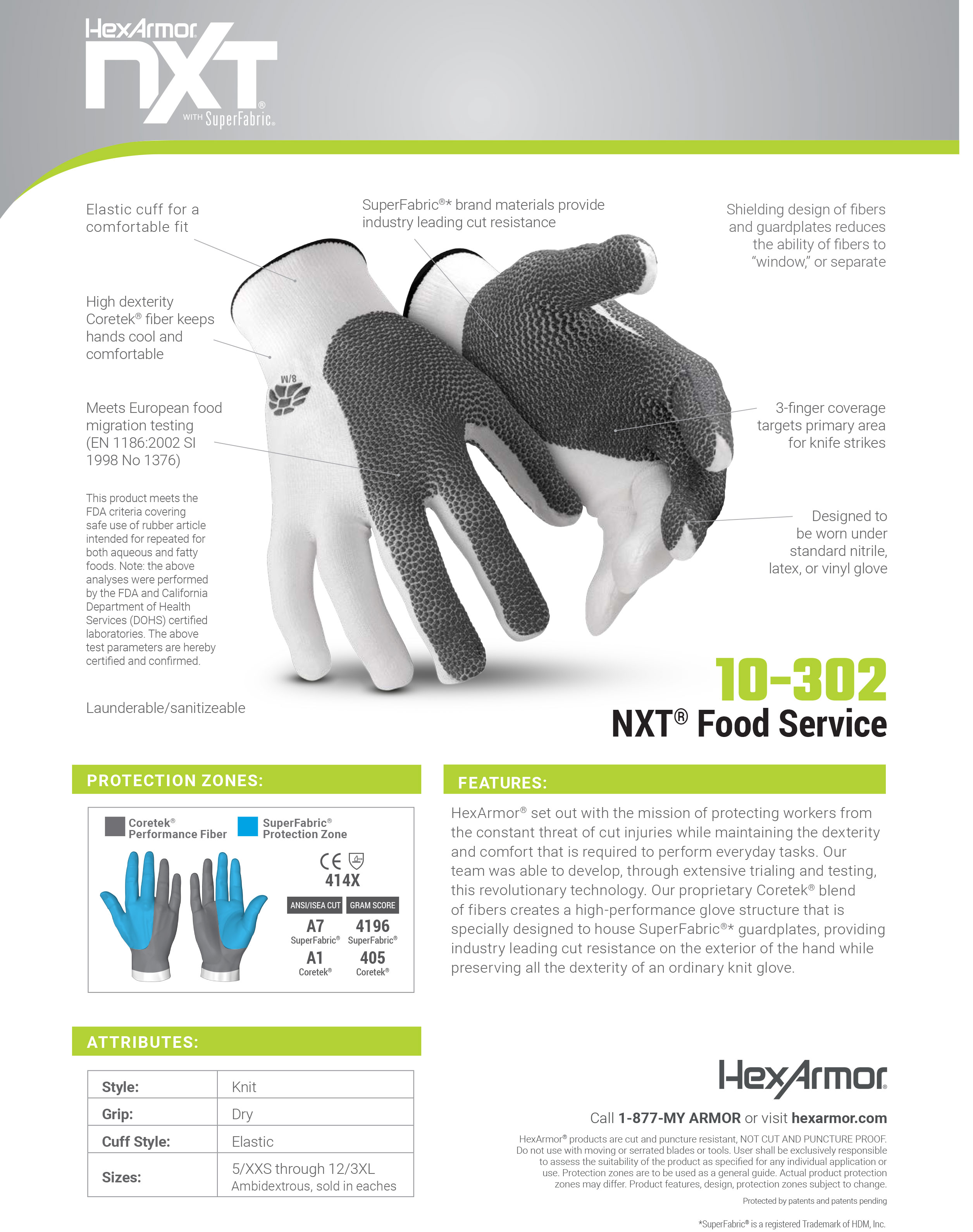 Hex Armor - SuperFabric® Coretek Cut Resistant Gloves
